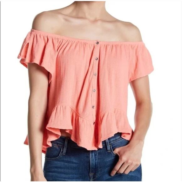 We The Free Tops - WE THE FREE Free People Mint Julep Top in Coral OB564528 - Small